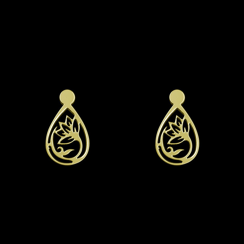 گوشواره طلا 18 عیار زنانه مدوپد مدل اشک و گل کد GA1-10566 گوشواره طلا 18 عیار زنانه مدوپد مدل اشک و گل کد GA1-10566