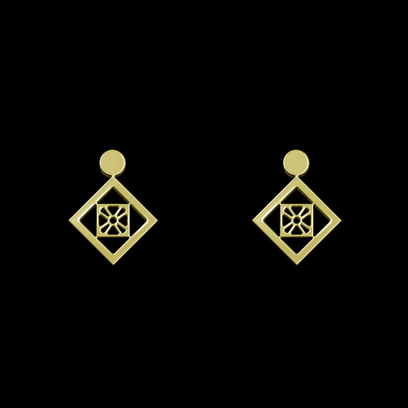 گوشواره طلا 18 عیار زنانه مدوپد مدل لوزی کد GA1-10647 گوشواره طلا 18 عیار زنانه مدوپد مدل لوزی کد GA1-10647