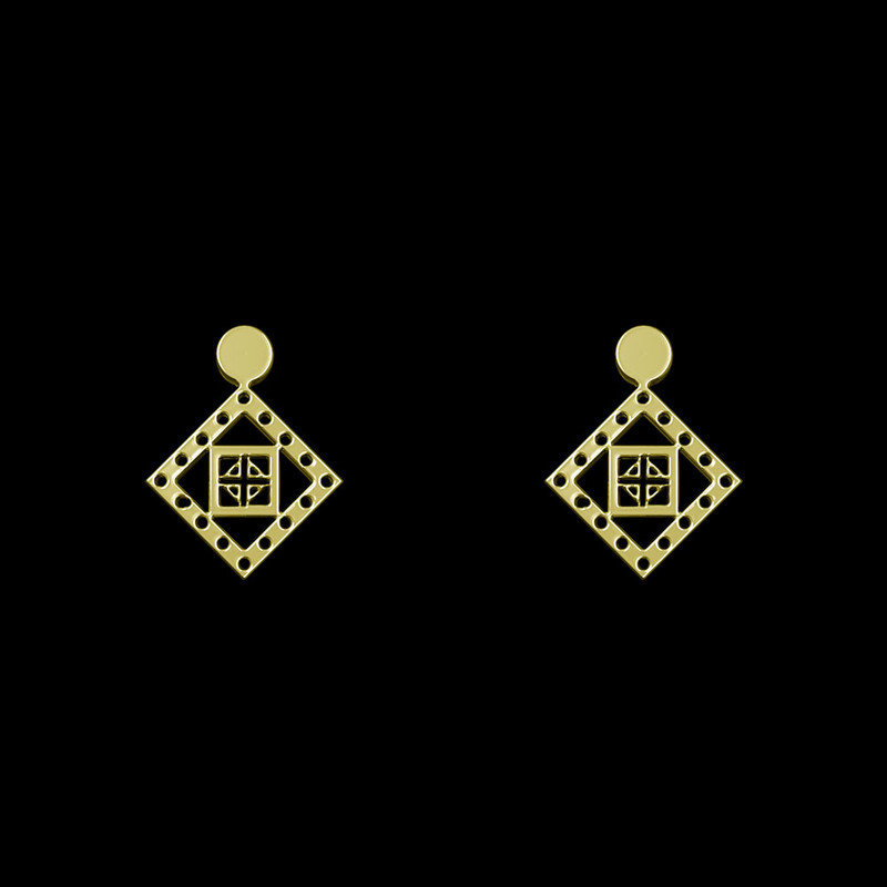 گوشواره طلا 18 عیار زنانه مدوپد مدل لوزی کد GA1-10648 گوشواره طلا 18 عیار زنانه مدوپد مدل لوزی کد GA1-10648