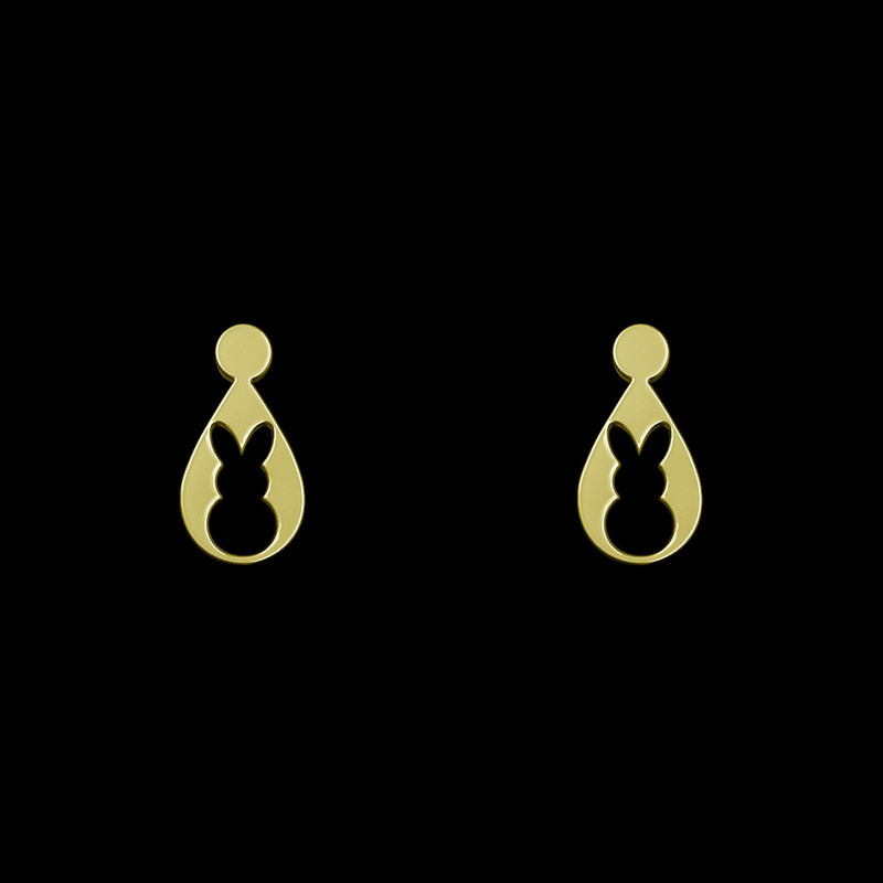 گوشواره طلا 18 عیار زنانه مدوپد مدل خرگوش کد GA1-10682