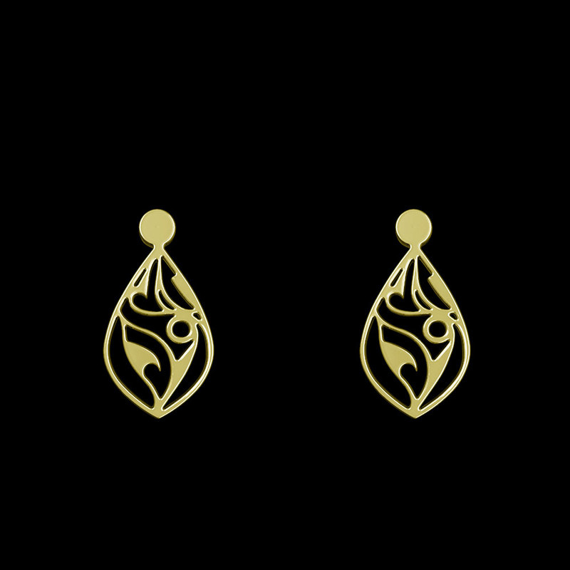 گوشواره طلا 18 عیار زنانه مدوپد مدل اشک کد GA1-10710