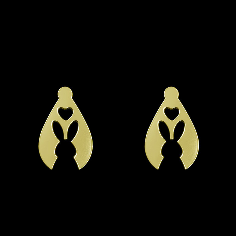 گوشواره طلا 18 عیار زنانه مدوپد مدل خرگوش کد GA1-10717