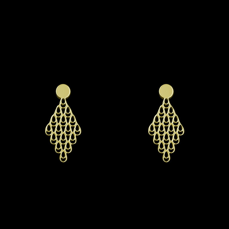 گوشواره طلا 18 عیار زنانه مدوپد مدل هندسی کد GA1-10787