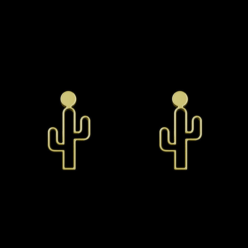 گوشواره طلا 18 عیار زنانه مدوپد مدل کاکتوس کد GA1-10798