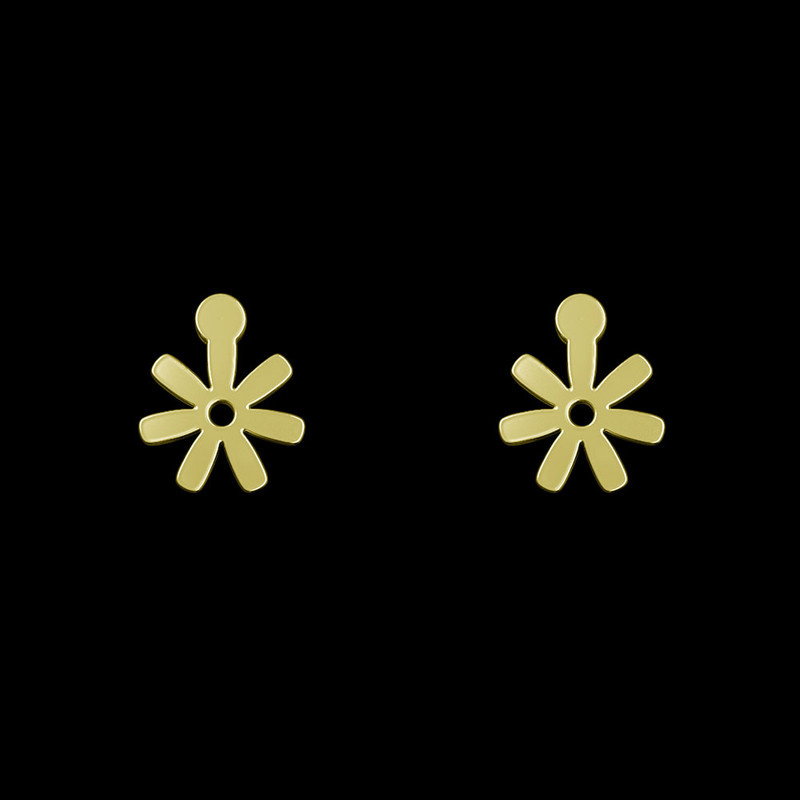 گوشواره طلا 18 عیار زنانه مدوپد مدل گل کد GA1-10919