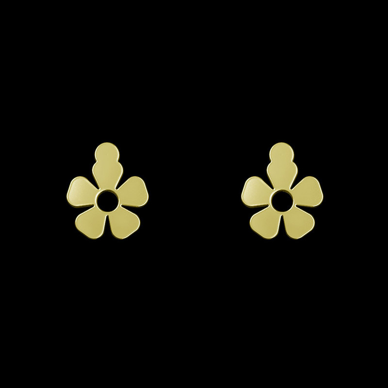 گوشواره طلا 18 عیار زنانه مدوپد مدل گل کد GA1-10932