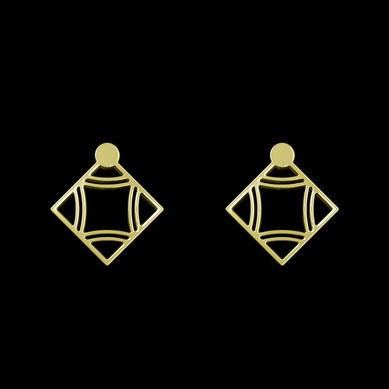 گوشواره طلا 18 عیار زنانه مدوپد مدل لوزی کد GA1-11002 گوشواره طلا 18 عیار زنانه مدوپد مدل لوزی کد GA1-11002