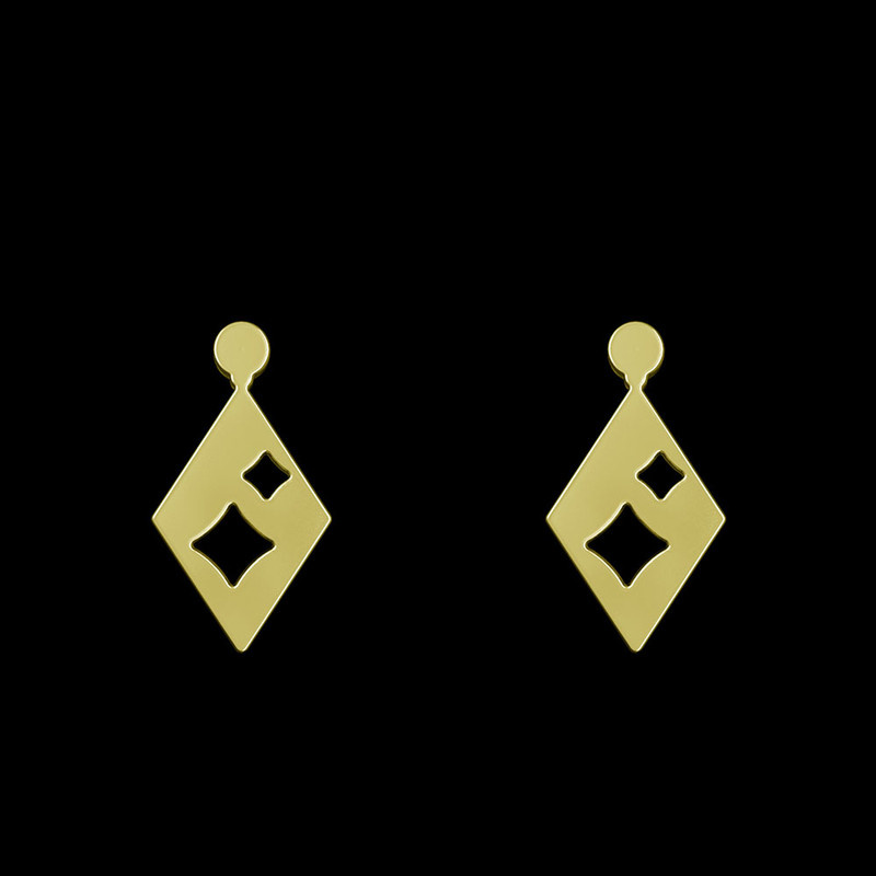 گوشواره طلا 18 عیار زنانه مدوپد مدل لوزی کد GA1-11038 گوشواره طلا 18 عیار زنانه مدوپد مدل لوزی کد GA1-11038