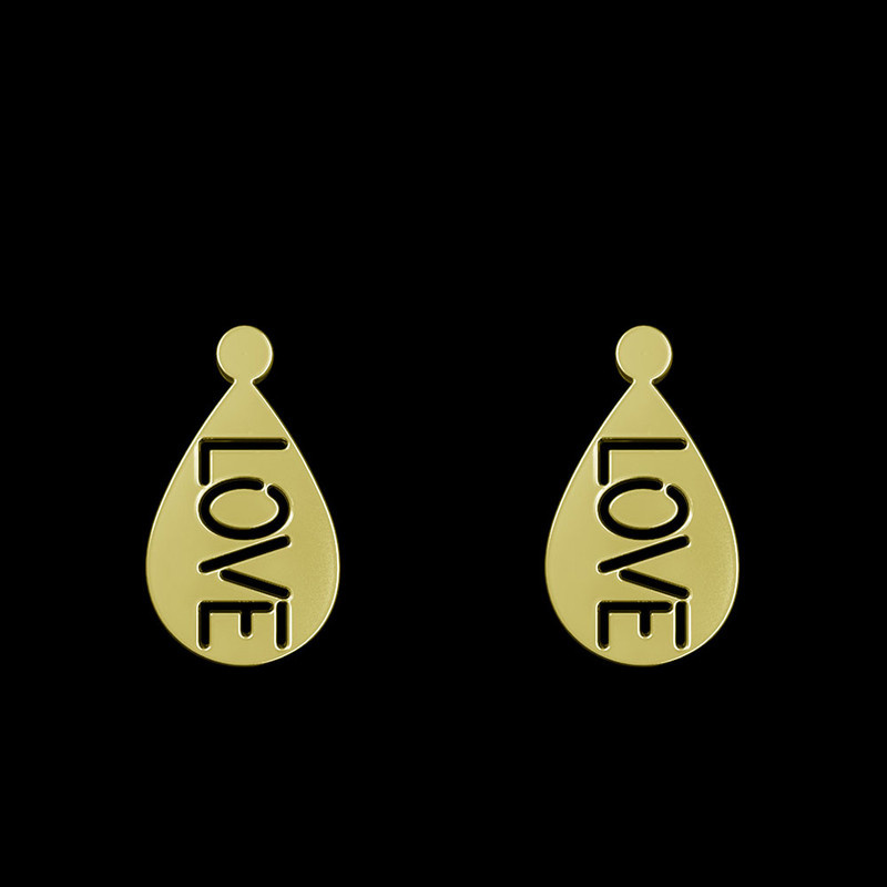 گوشواره طلا 18 عیار زنانه مدوپد مدل love کد GA1-11201 گوشواره طلا 18 عیار زنانه مدوپد مدل love کد GA1-11201