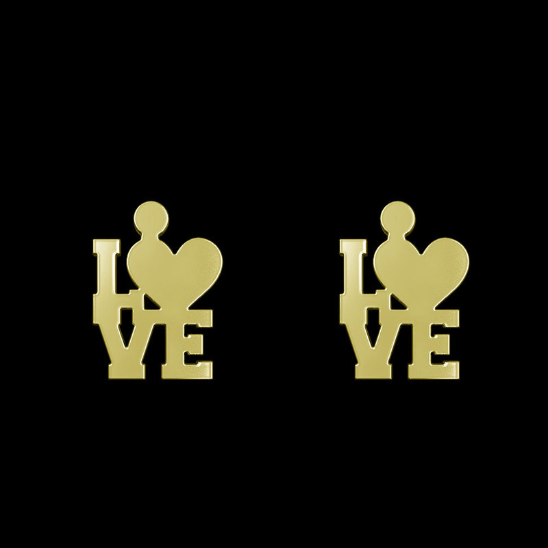 گوشواره طلا 18 عیار زنانه مدوپد مدل love کد GA1-11209 گوشواره طلا 18 عیار زنانه مدوپد مدل love کد GA1-11209