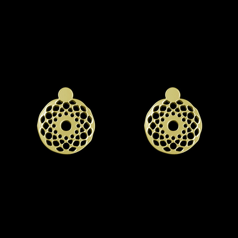 گوشواره طلا 18 عیار زنانه مدوپد مدل دایره اسلیمی کد GA1-11288