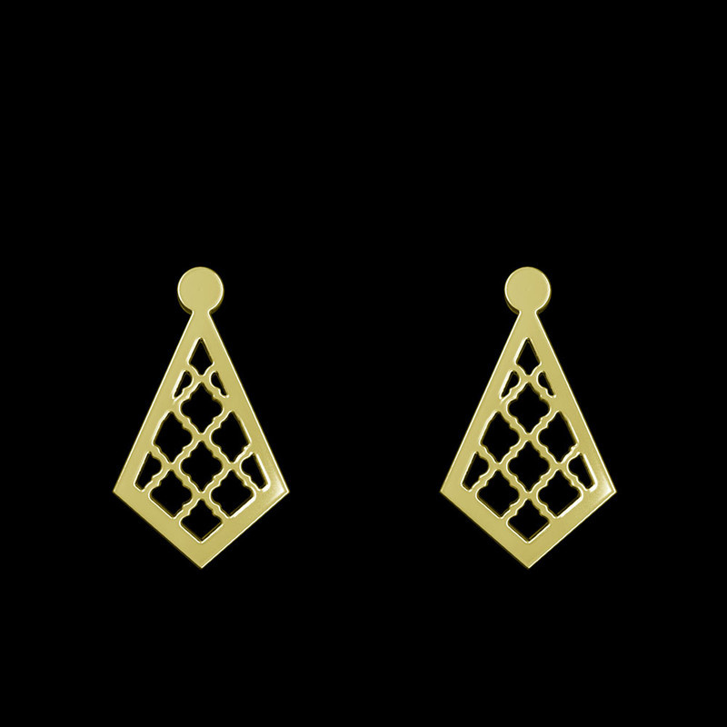 گوشواره طلا 18 عیار زنانه مدوپد مدل لوزی کد GA1-11337 گوشواره طلا 18 عیار زنانه مدوپد مدل لوزی کد GA1-11337