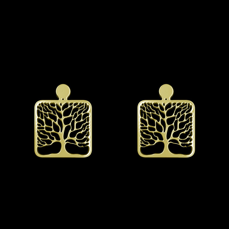 گوشواره طلا 18 عیار زنانه مدوپد مدل درخت کد GA1-11410 گوشواره طلا 18 عیار زنانه مدوپد مدل درخت کد GA1-11410