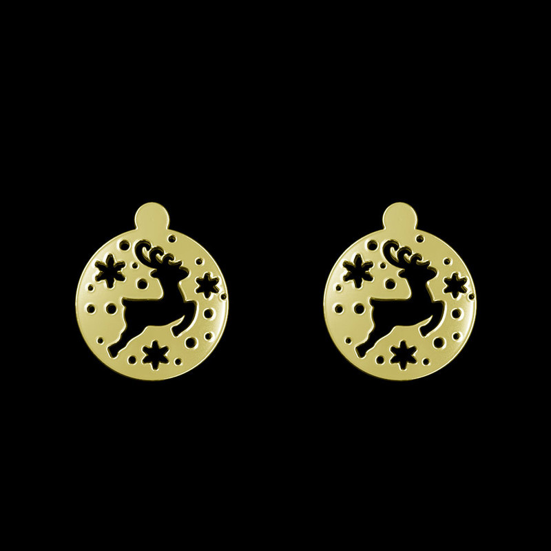 گوشواره طلا 18 عیار زنانه مدوپد مدل گوزن کد GA1-11434 گوشواره طلا 18 عیار زنانه مدوپد مدل گوزن کد GA1-11434