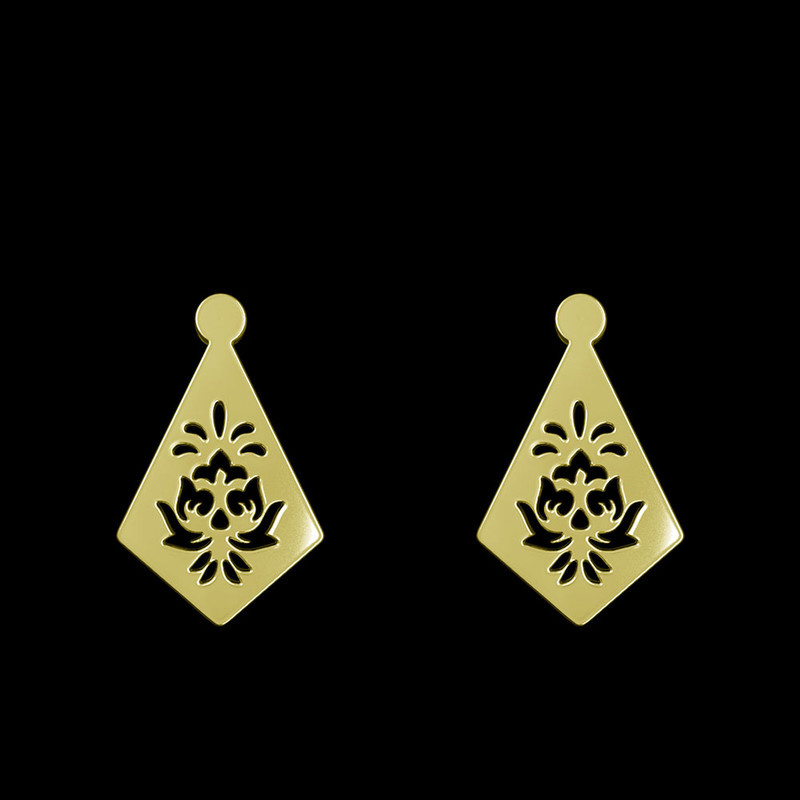 گوشواره طلا 18 عیار زنانه مدوپد مدل لوزی کد GA1-11541 گوشواره طلا 18 عیار زنانه مدوپد مدل لوزی کد GA1-11541