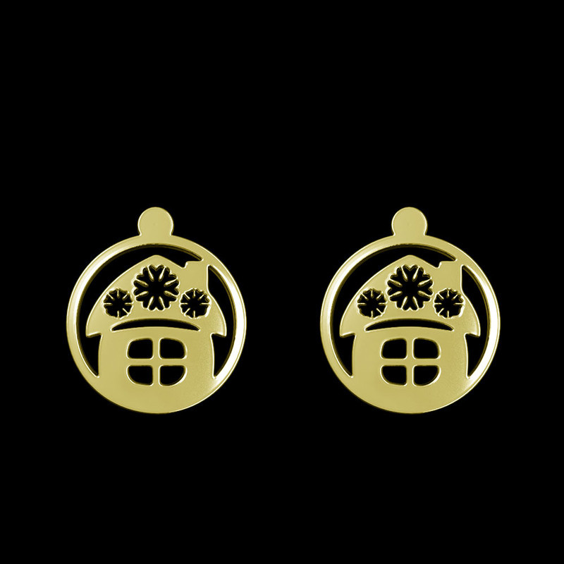 گوشواره طلا 18 عیار زنانه مدوپد مدل خانه کد GA1-11584 گوشواره طلا 18 عیار زنانه مدوپد مدل خانه کد GA1-11584