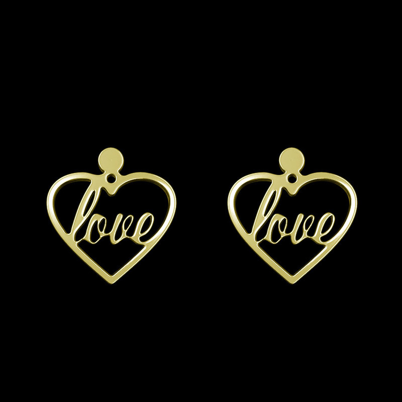 گوشواره طلا 18 عیار زنانه مدوپد مدل love کد GA1-11642 گوشواره طلا 18 عیار زنانه مدوپد مدل love کد GA1-11642