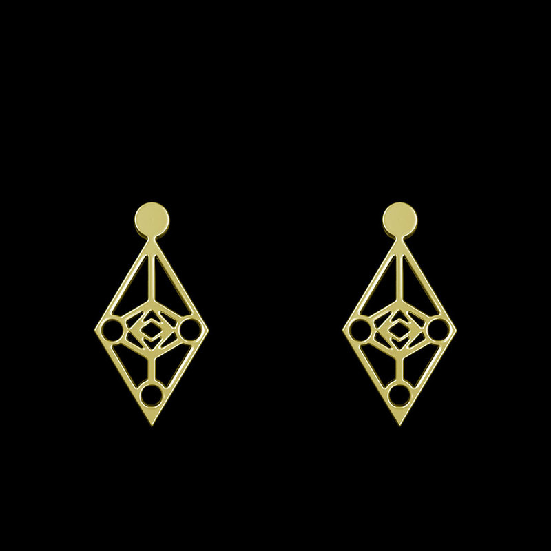 گوشواره طلا 18 عیار زنانه مدوپد مدل لوزی کد GA1-11682 گوشواره طلا 18 عیار زنانه مدوپد مدل لوزی کد GA1-11682