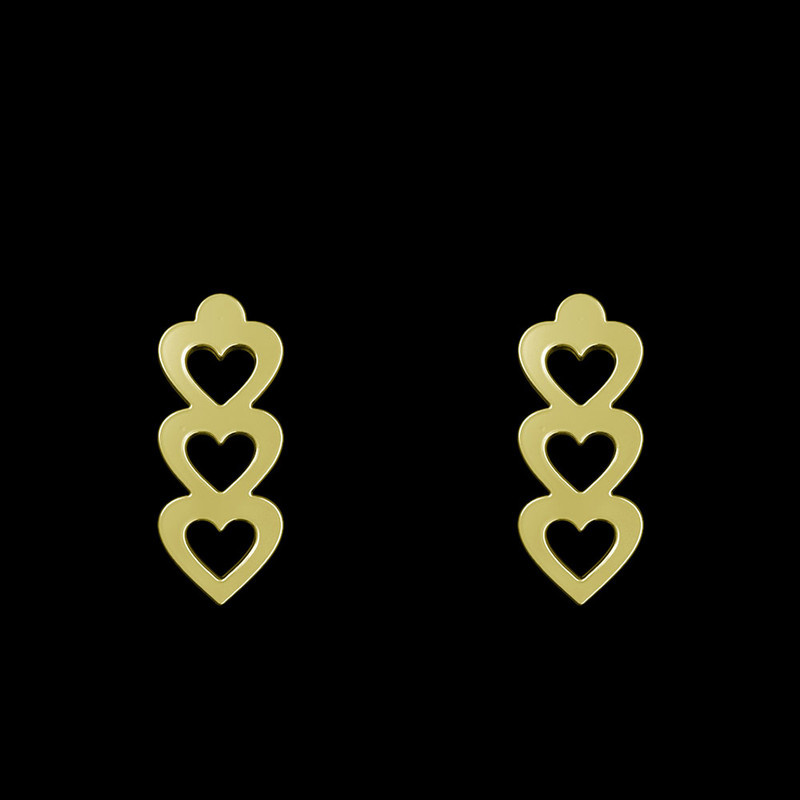 گوشواره طلا 18 عیار زنانه مدوپد مدل سه قلب کد GA1-11713 گوشواره طلا 18 عیار زنانه مدوپد مدل سه قلب کد GA1-11713