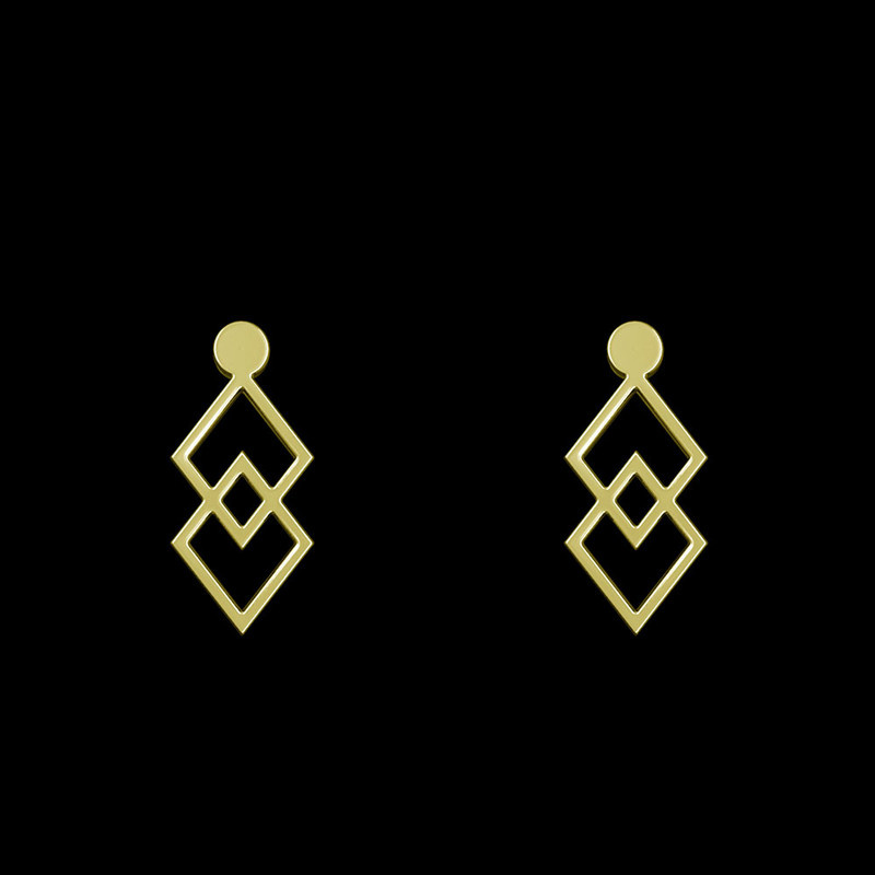 گوشواره طلا 18 عیار زنانه مدوپد مدل لوزی کد GA1-12037 گوشواره طلا 18 عیار زنانه مدوپد مدل لوزی کد GA1-12037