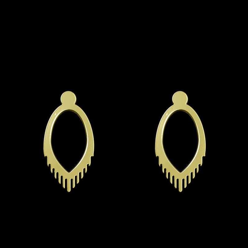 گوشواره طلا 18 عیار زنانه مدوپد مدل اشک کد GA1-12083