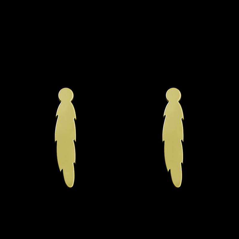 گوشواره طلا 18 عیار زنانه مدوپد مدل پر کد GA1-12125