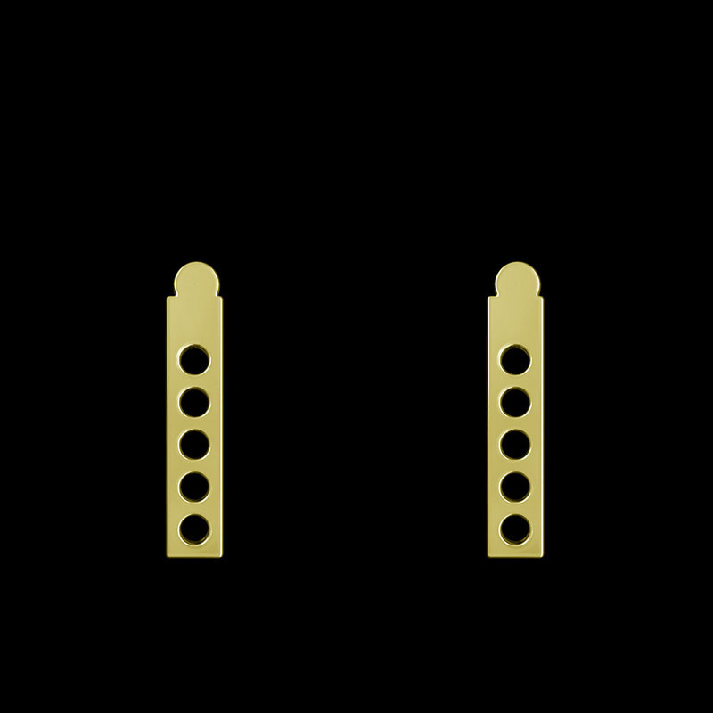 گوشواره طلا 18 عیار زنانه مدوپد مدل مستطیل و دایره کد GA1-12129