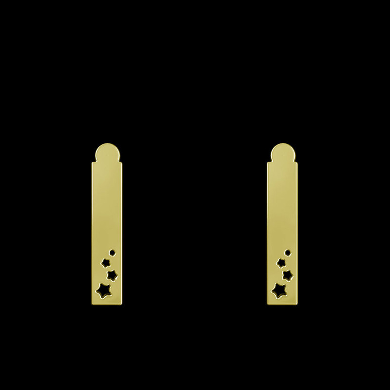 گوشواره طلا 18 عیار زنانه مدوپد مدل مستطیل کد GA1-12134