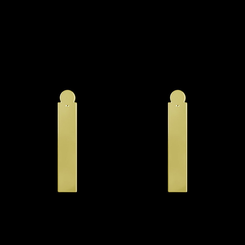 گوشواره طلا 18 عیار زنانه مدوپد مدل مستطیل کد GA1-12152