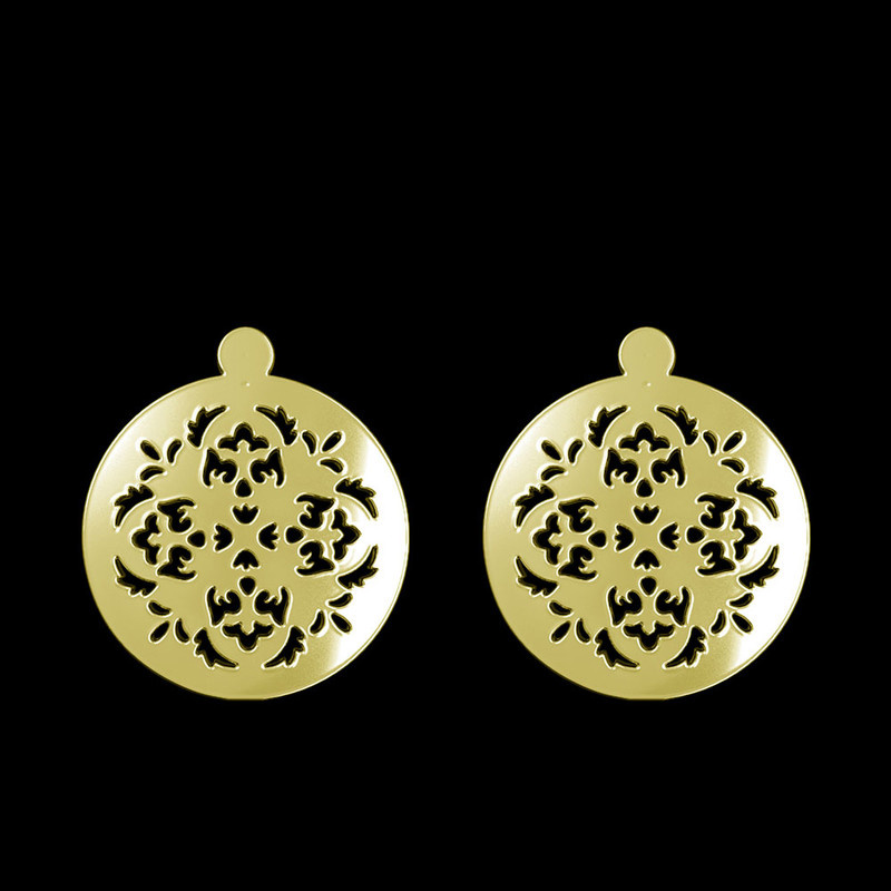 گوشواره طلا 18 عیار زنانه مدوپد مدل دایره و گل کد GA1-12188 گوشواره طلا 18 عیار زنانه مدوپد مدل دایره و گل کد GA1-12188