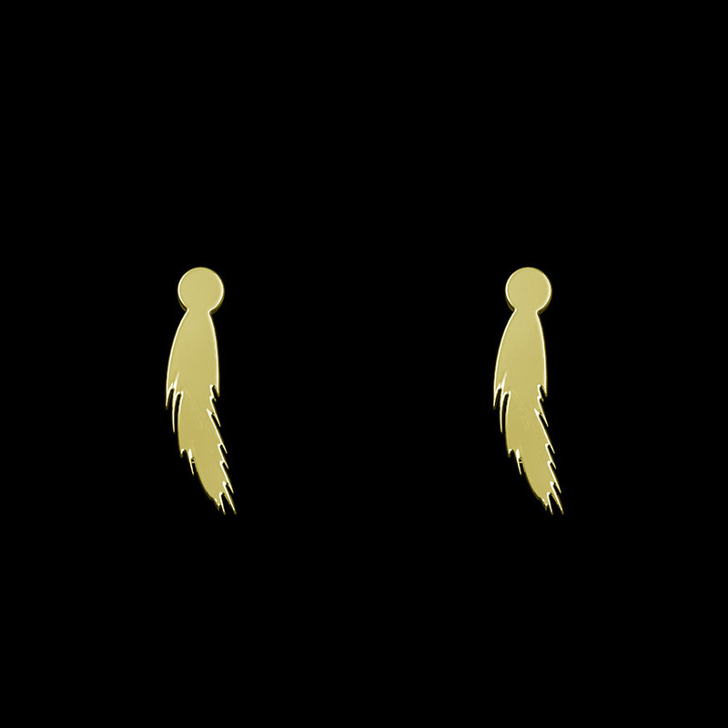 گوشواره طلا 18 عیار زنانه مدوپد مدل پر کد GA1-12217