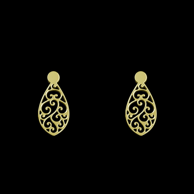 گوشواره طلا 18 عیار زنانه مدوپد مدل هندسی کد GA1-12221