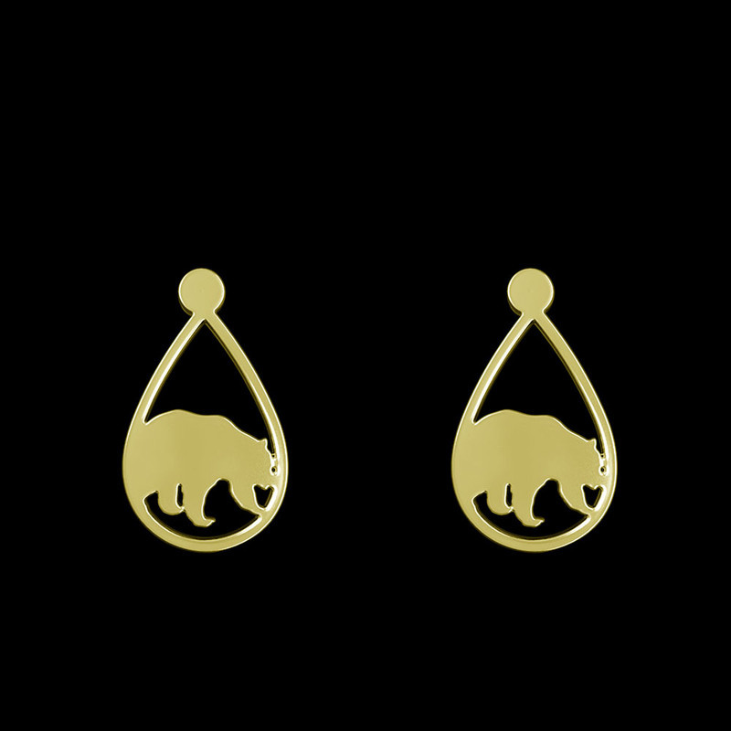 گوشواره طلا 18 عیار زنانه مدوپد مدل خرس کد GA1-12274