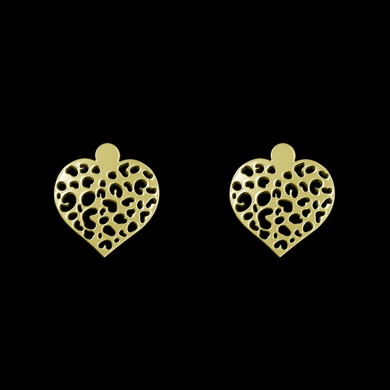 گوشواره طلا 18 عیار زنانه مدوپد مدل قلب کد GA1-12281