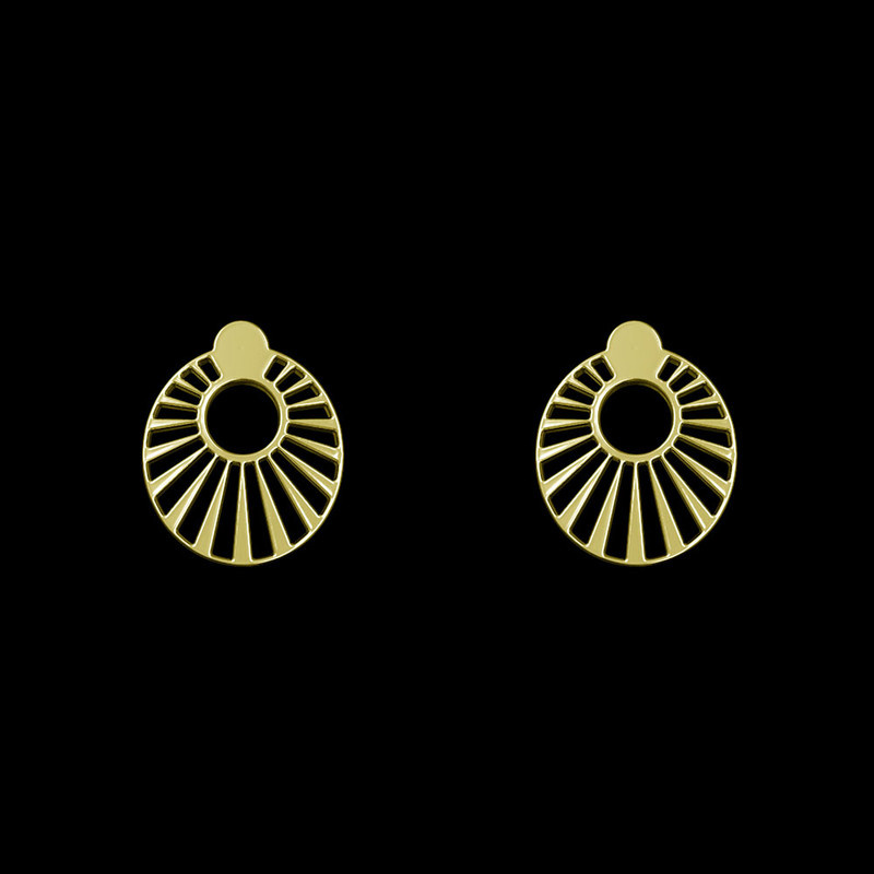 گوشواره طلا 18 عیار زنانه مدوپد مدل دایره راه راه کد GA1-12351 گوشواره طلا 18 عیار زنانه مدوپد مدل دایره راه راه کد GA1-12351