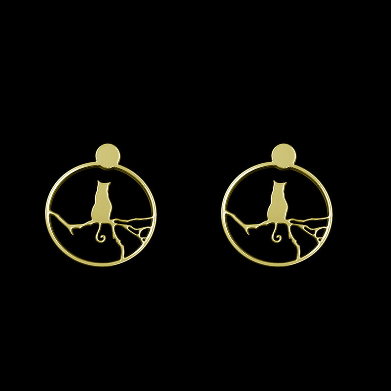 گوشواره طلا 18 عیار زنانه مدوپد مدل گربه کد GA1-12444 گوشواره طلا 18 عیار زنانه مدوپد مدل گربه کد GA1-12444