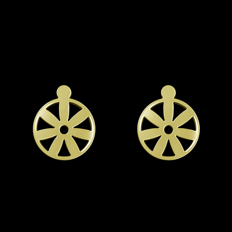 گوشواره طلا 18 عیار زنانه مدوپد مدل دایره کد GA1-12476