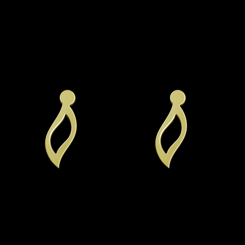 گوشواره طلا 18 عیار زنانه مدوپد مدل برگ کد GA1-12599