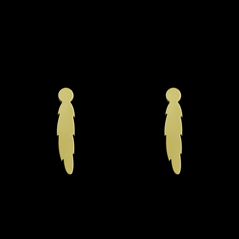 گوشواره طلا 18 عیار زنانه مدوپد مدل پر کد GA1-12710