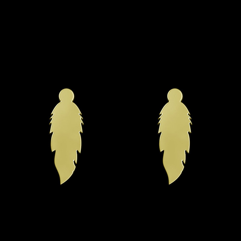 گوشواره طلا 18 عیار زنانه مدوپد مدل پر کد GA1-12785