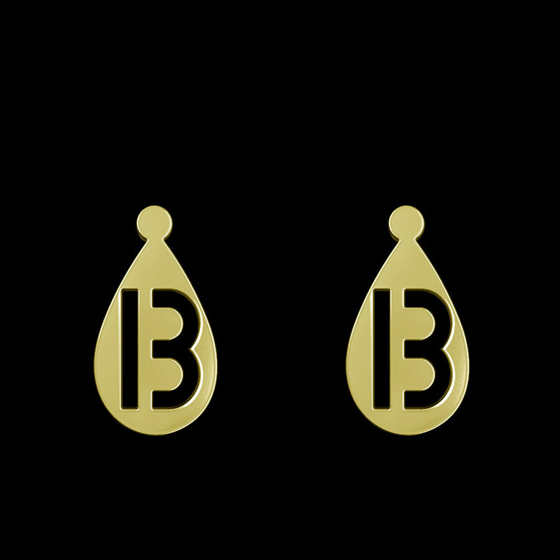 گوشواره طلا 18 عیار زنانه مدوپد مدل حرف B کد GA1-12850