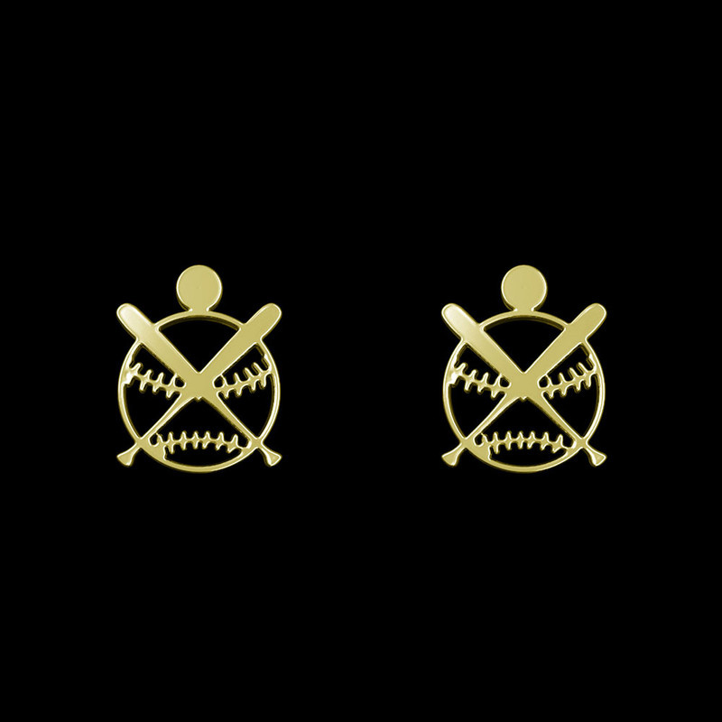 گوشواره طلا 18 عیار زنانه مدوپد مدل بیسبال کد GA1-12908