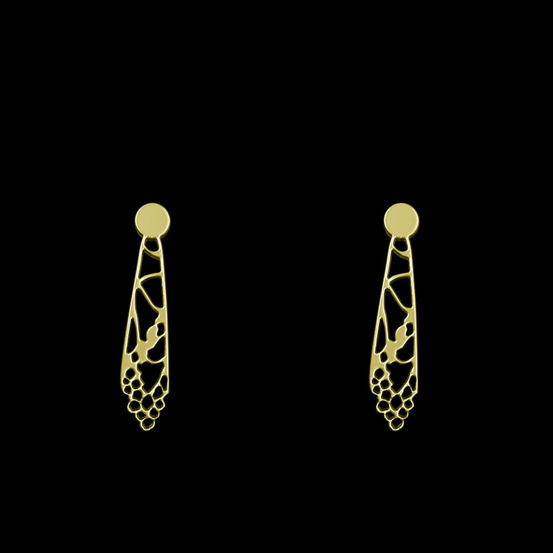 گوشواره طلا 18 عیار زنانه مدوپد مدل هندسی کد GA1-12920