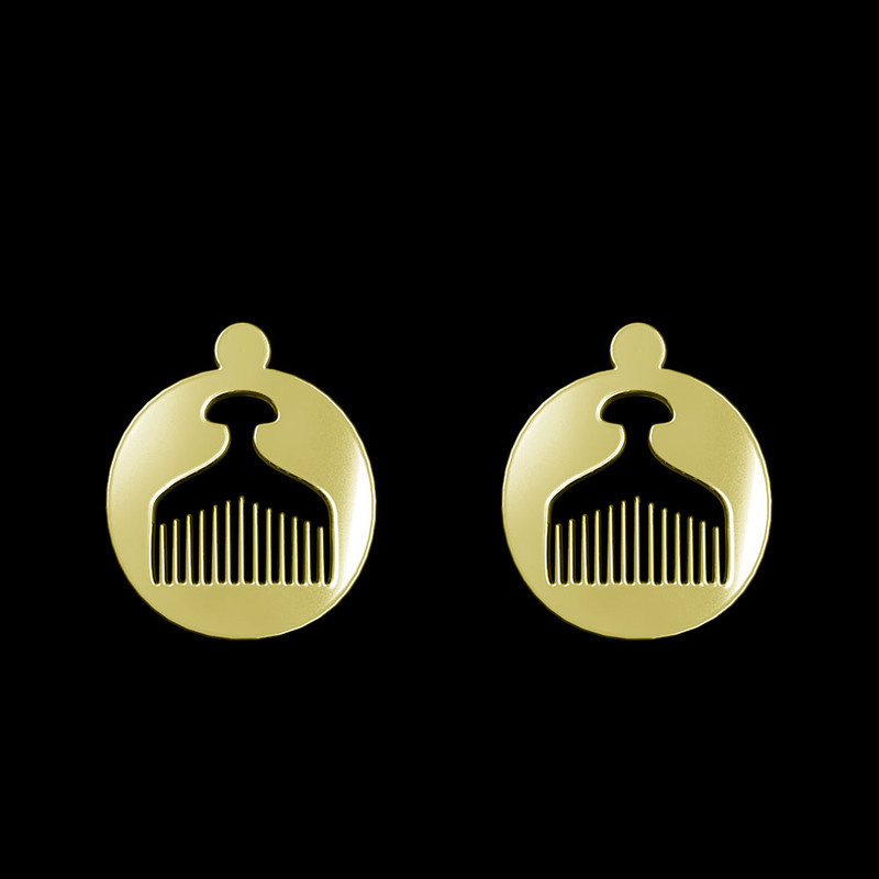 گوشواره طلا 18 عیار زنانه مدوپد مدل شانه کد GA1-13013