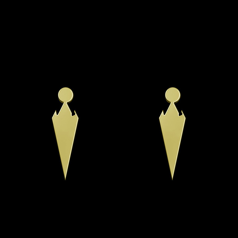 گوشواره طلا 18 عیار زنانه مدوپد مدل هندسی کد GA1-13042