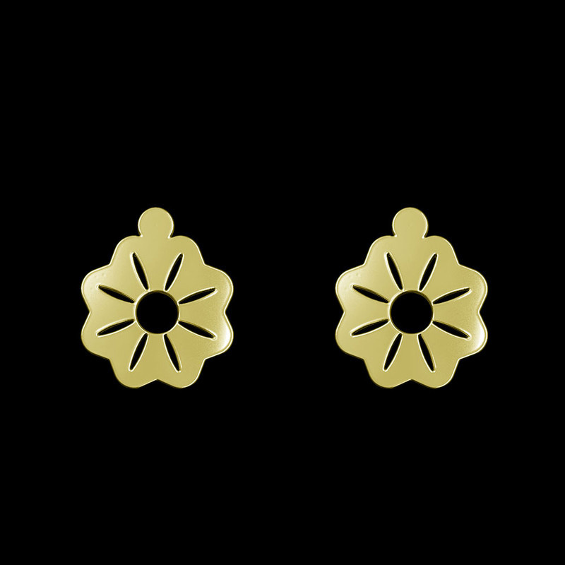 گوشواره طلا 18 عیار زنانه مدوپد مدل گل کد GA1-13105