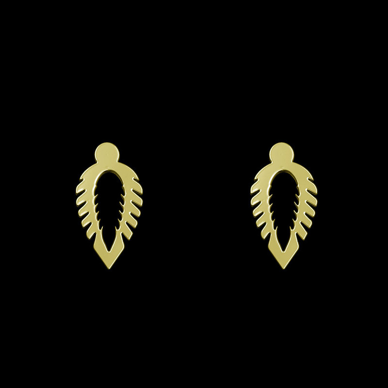 گوشواره طلا 18 عیار زنانه مدوپد مدل هندسی کد GA1-13258