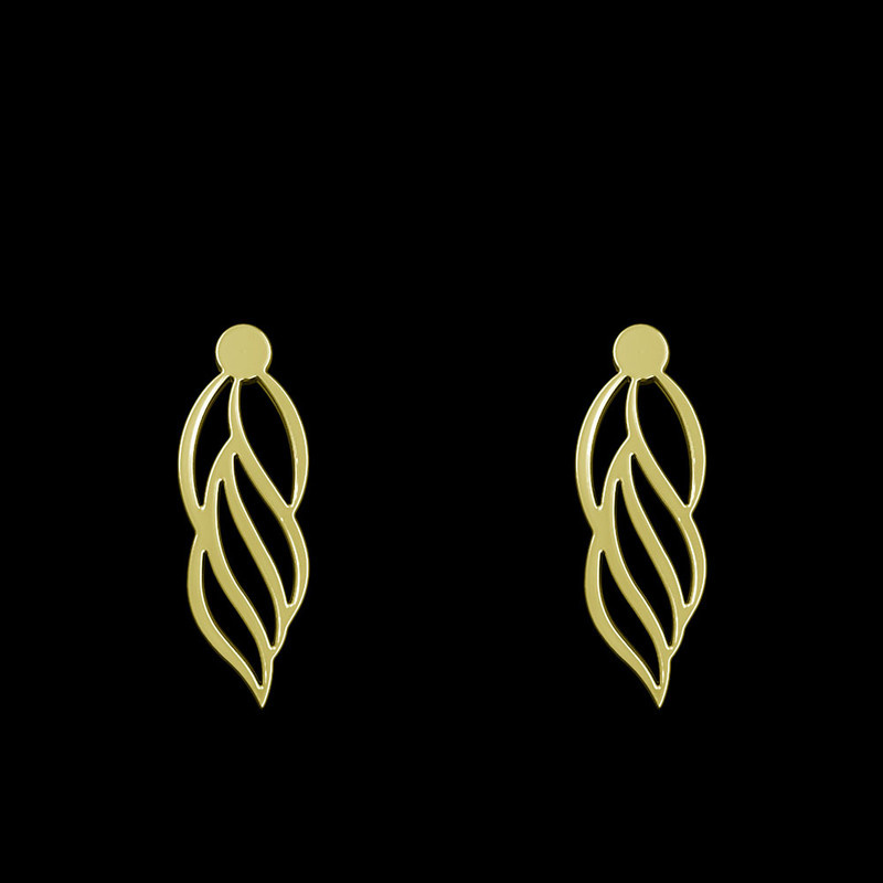 گوشواره طلا 18 عیار زنانه مدوپد مدل هندسی کد GA1-13387