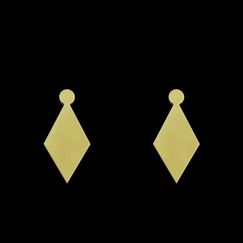 گوشواره طلا 18 عیار زنانه مدوپد مدل لوزی کد GA1-13513