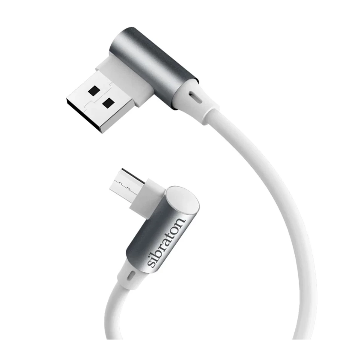 کابل میکرو یو اس بی سیبراتون مدل S245A طول 1.1 متر-سفید نقره ای